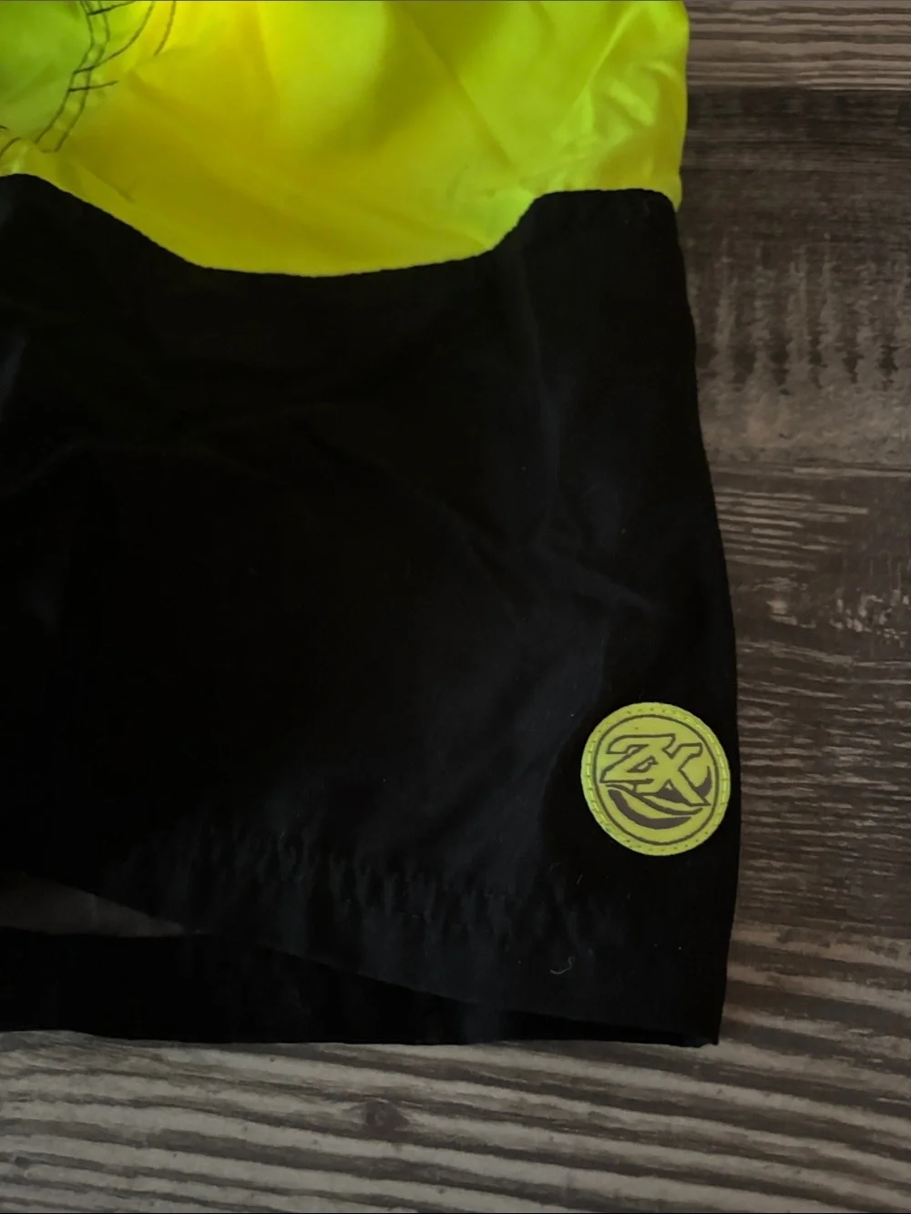 ZeroXposur Neon Yellow and Gray Boys Swim Shorts